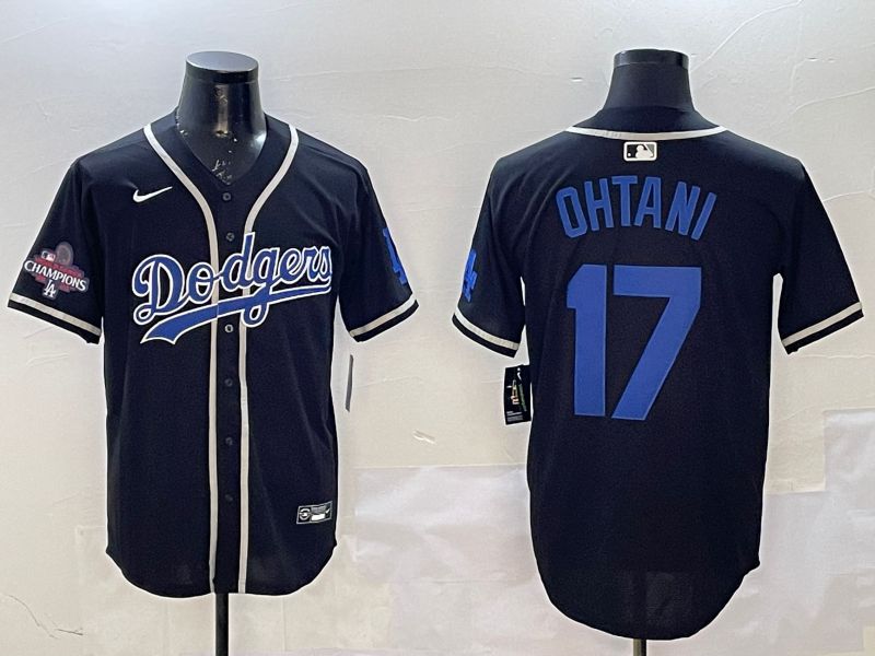 Men Los Angeles Dodgers #17 Ohtani Black Fashion Game 2025 Nike MLB Jersey style 2->los angeles dodgers->MLB Jersey
